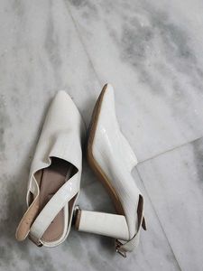 Chic White Slingback Heels