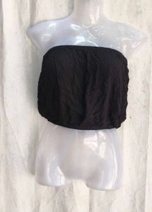 Black Strapless Crop Top