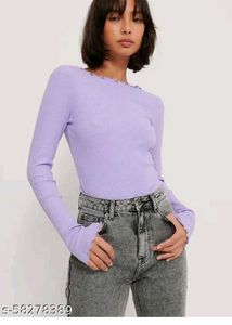 Lilac Lettuce Hem Top