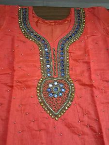 Embellished Red kurta set