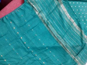 Elegant unstitched Teal Kurta Set with Dupatta