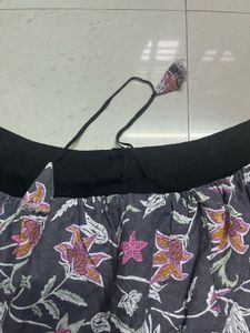 Beautiful Floral Print skirt with knot And Lining