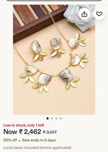 Boho Chic Mother of Pearl Necklace &amp; Earrings Set
