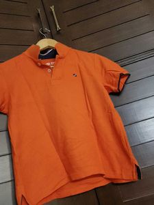 Women Orange Polo T-Shirt