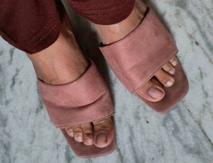 Mauve And Grey Heels