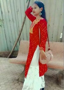 Red Printed Kurta Set