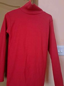 Red Turtleneck Top