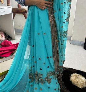 Sequins Work Saree For Party Wear