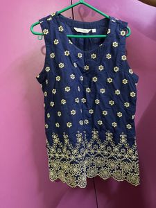 Charming Embroidered Blue Blouse