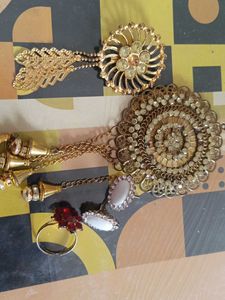 2 Brooches, Studs, One Ring