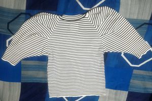 classic Striped Puff Sleeve Top