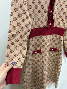 Chic Geometric Print Long Sleeve Dress