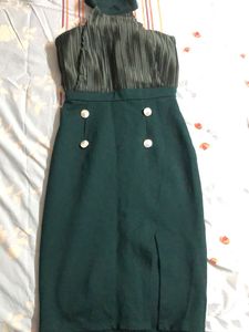 Elegant Green Halter Dress