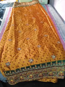 Elegant Yellow Embroidered Saree