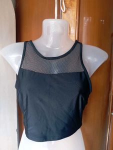 Black Mesh Tank Top