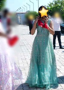 Stunning Teal Sequin Gown