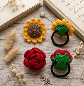 Handmade Crochet Flower Hair Ties