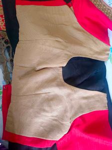 Elegant Black &amp; Beige Saree with Red border