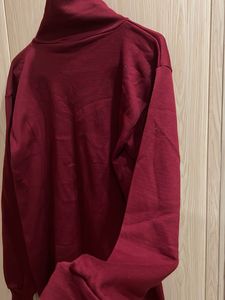 Maroon Turtleneck Top