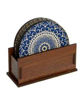 Printed Wooden Coaster For Tea And Coffee