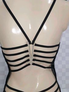 (495)Strappy Black Lingerie Set