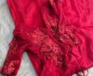 Stunning Red Embellished Evening Gown