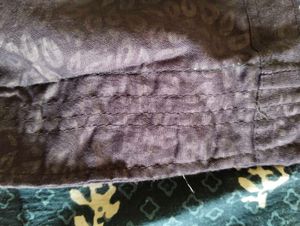 Navy Blue Block Print Saree