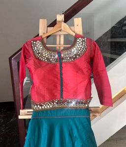 mirror embroidered lehngha choli