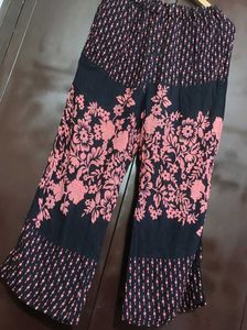 Black Pyjama Pink Floral Print For 30 Waist