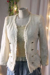 Zara Chic Textured Cropped Jacket