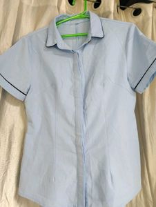 Women's light blue half sleeve shirt