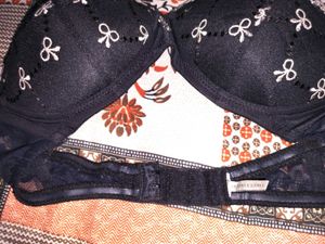 Black Lace Bow Detail Bra