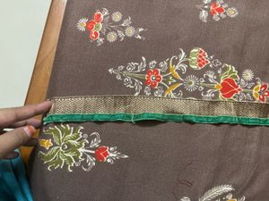 Elegant Floral Print Saree lace