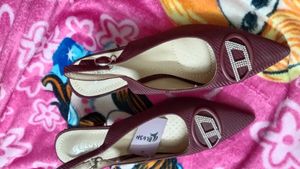 Maroon Slingback Heels