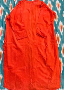 Orange Embroidered Kurta