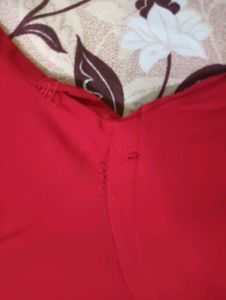 Red Embroidered Kurta