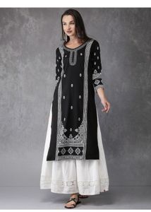 Black Printed Kurta