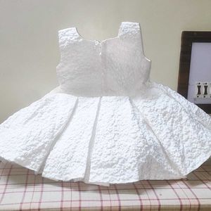 Adorable Baby Girl's White Frock