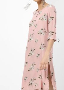 Pink Floral Print Kurta