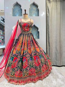 Stunning Peacock Print Lehenga Choli