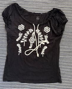 Black Embroidered Top