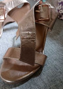 Stylish Rose Gold Strappy Heels