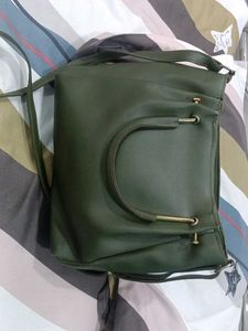 Stylish Green Hexagonal Handbag