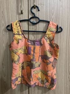 Colorful Abstract Print Sleeveless Top