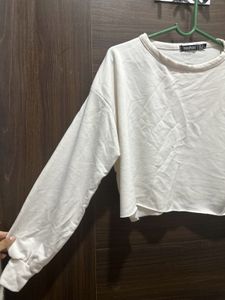 White Basic T-Shirt crop top  ✨🖤