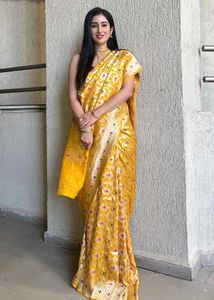 Elegant Yellow Banarasi Silk Saree