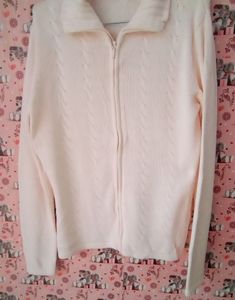 White zipper cardigan