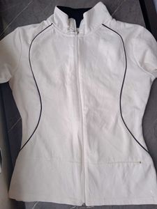 Women's White Zip-Up Jacket