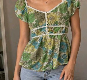 Floral Print baby doll top