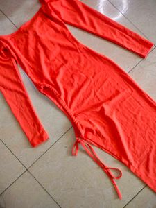 Orange Long Sleeve Maxi Dress🦊🍤🧭🎁🎗️
